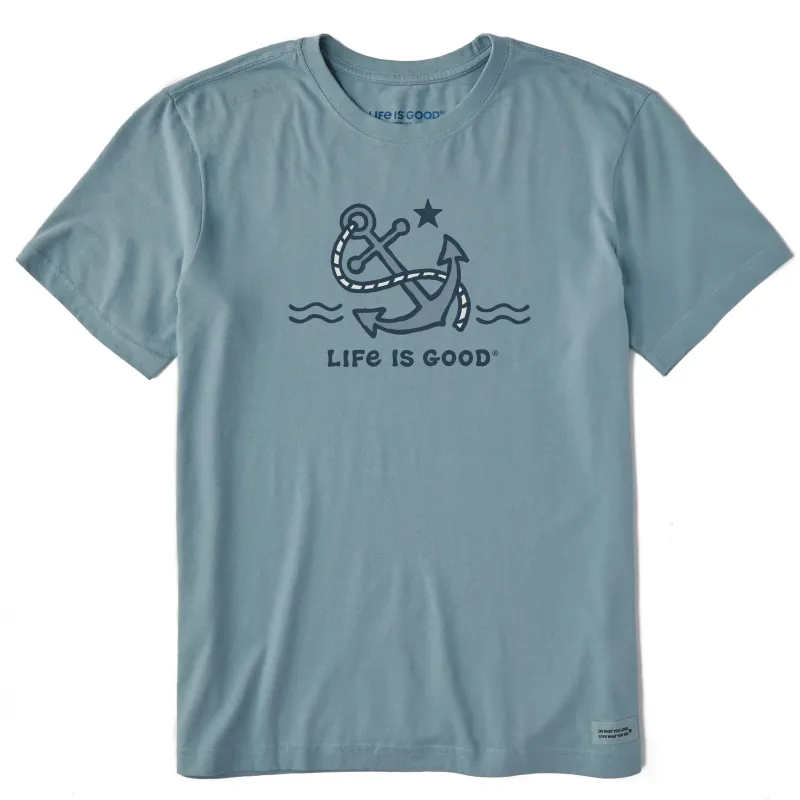 Men's Anchor Wave Short Sleeve Crusher Tee sold by Life is Good