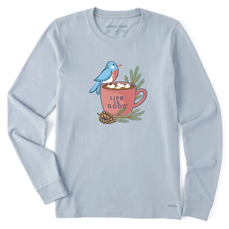 Women's Cocoa Bird Long Sleeve Crusher Tee made by Life is Good
