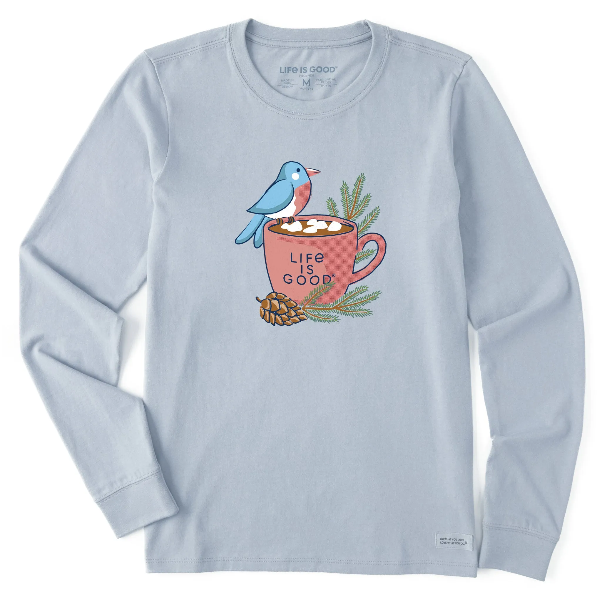 Women's Cocoa Bird Long Sleeve Crusher Tee sold by Life is Good