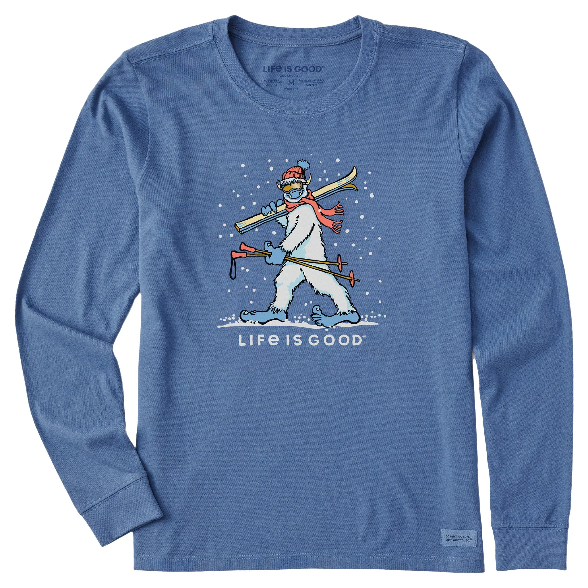 Women's Ski Yeti Long Sleeve Crusher Tee sold by Life is Good