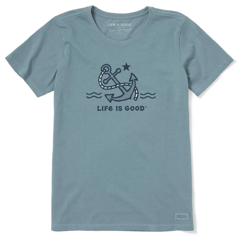 Women's Anchor Wave Short Sleeve Crusher Tee sold by Life is Good