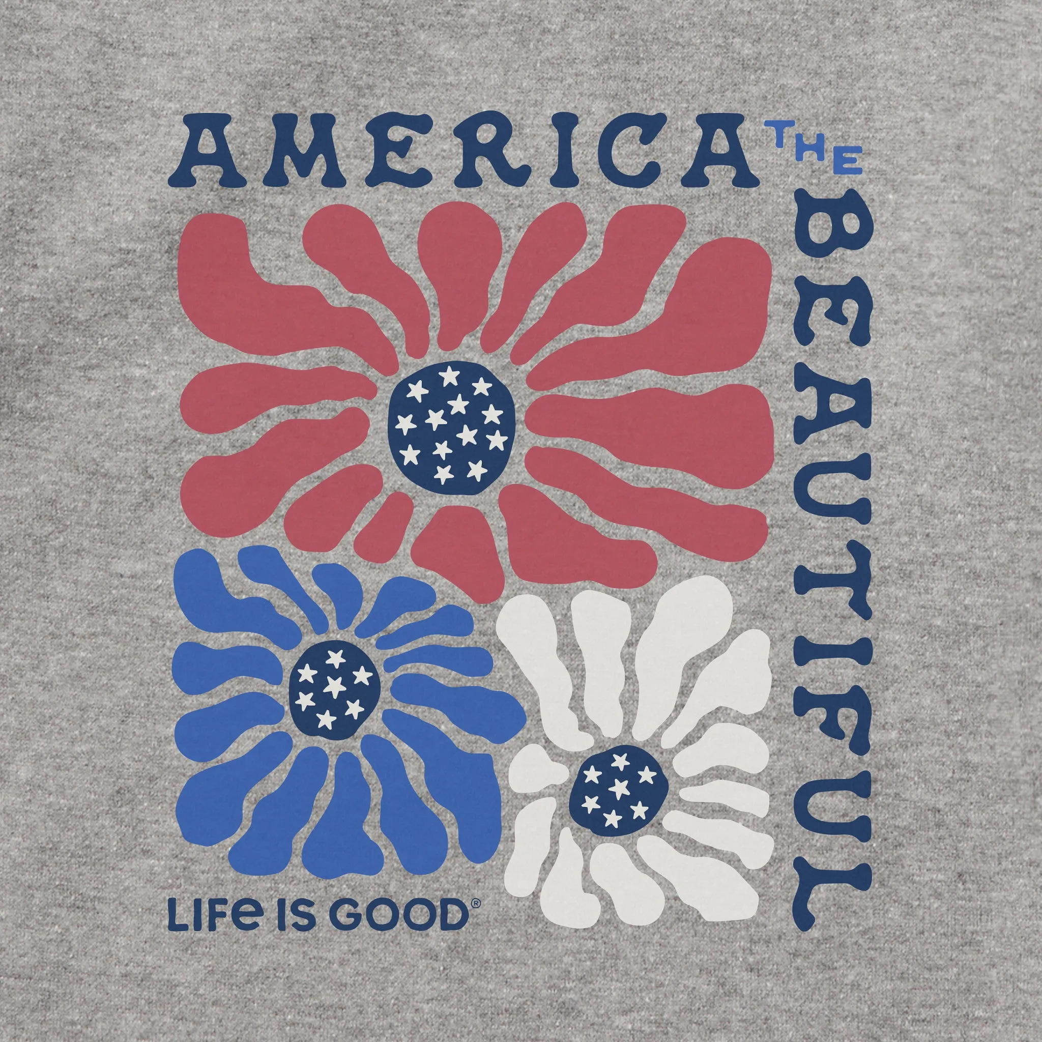 Adult Unisex America the Beautiful Flowers Every Wear Crew Sweatshirt sold by Life is Good product image thumbnail 2
