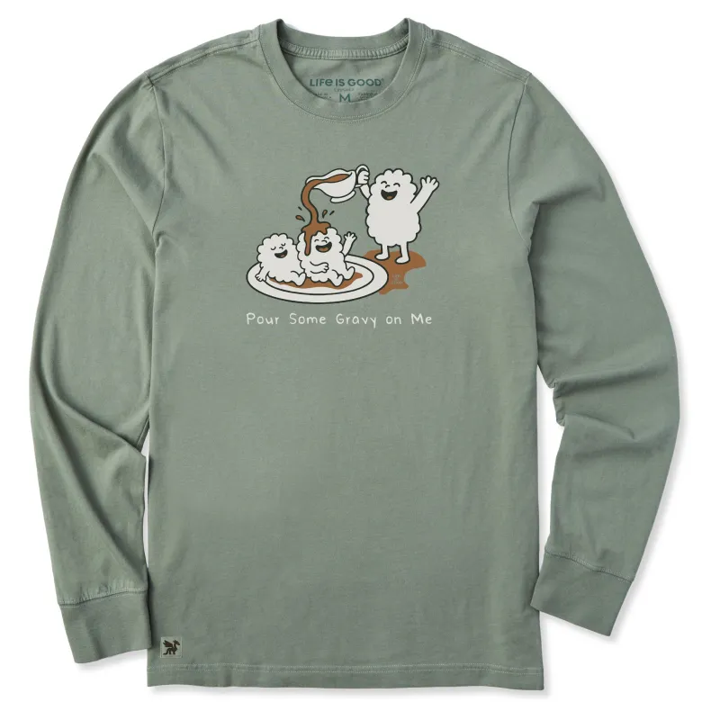 Men's Pour Some Gravy On Me Long Sleeve Crusher Tee sold by Life is Good