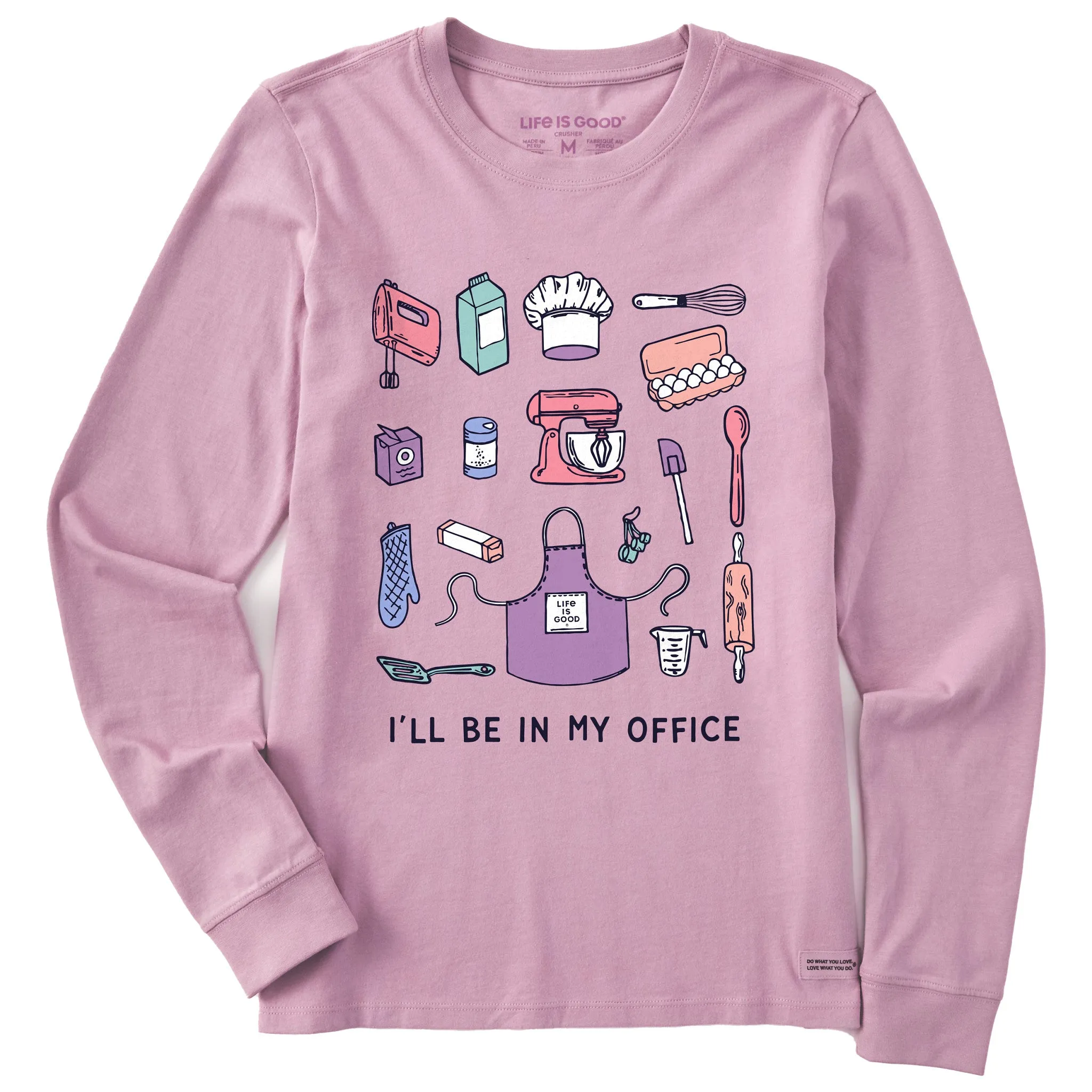 Women's I'll Be in My Office Baking Long Sleeve Crusher Tee sold by Life is Good