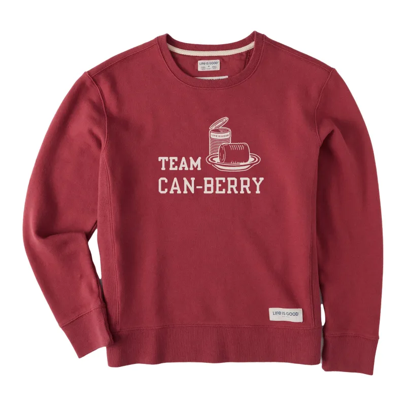 Women's Team Can-Berry Simply True Fleece Crew sold by Life is Good