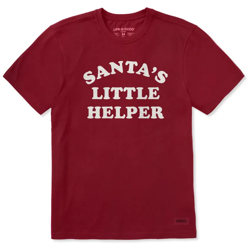Men's Santa's Little Helper Arch Short Sleeve Crusher Tee sold by Life is Good