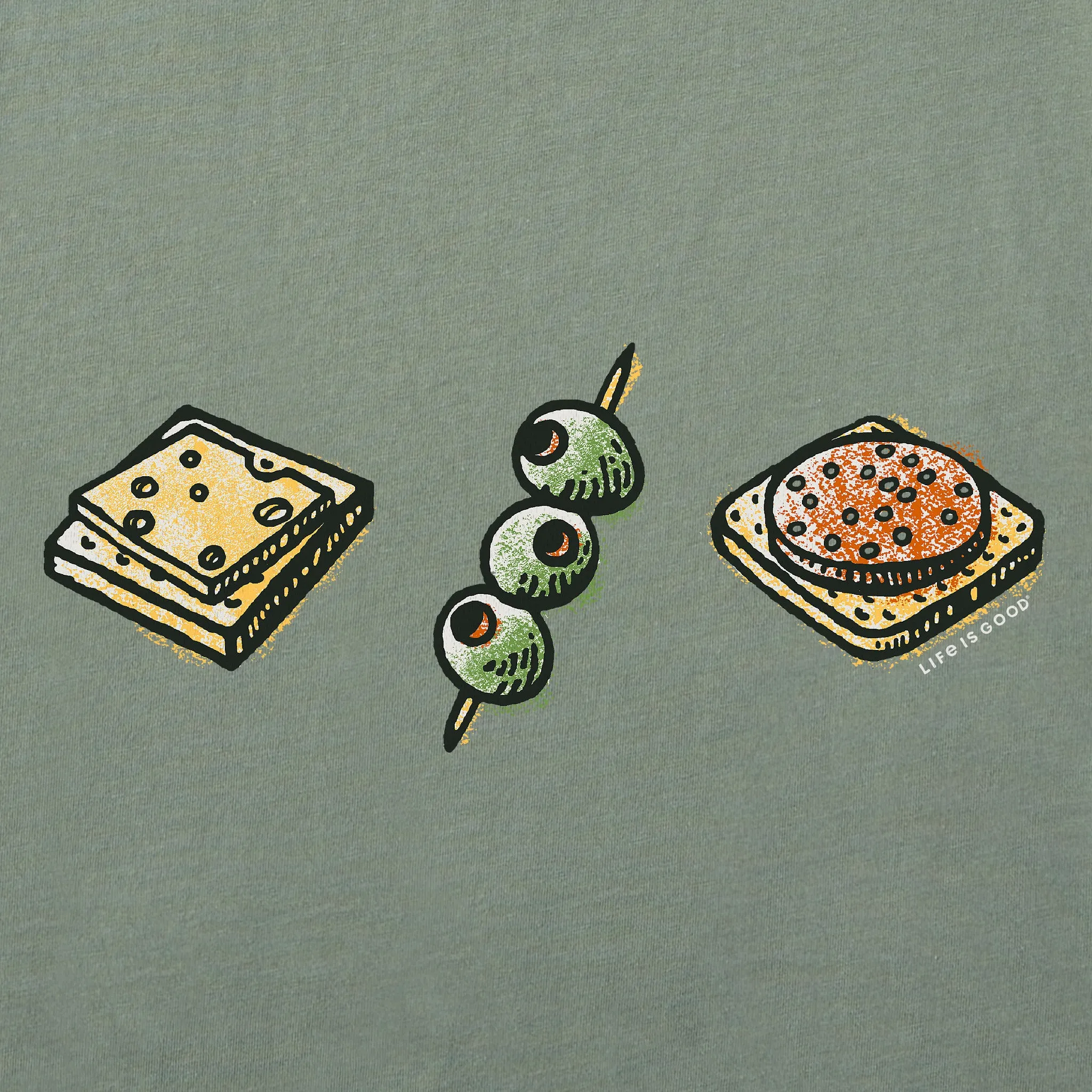 Men's Snack Trio Long Sleeve Crusher Tee sold by Life is Good product image thumbnail 2