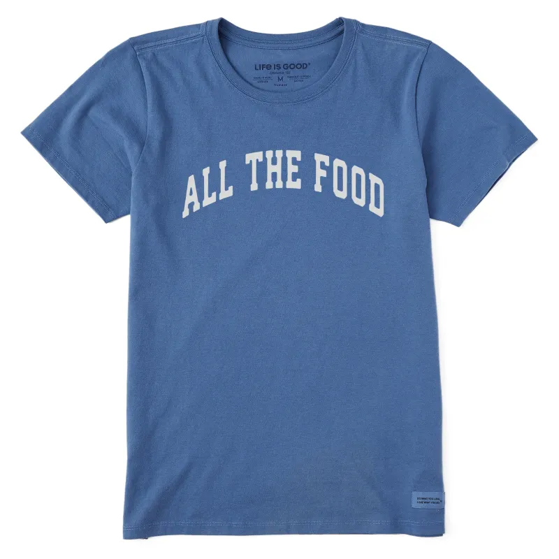 Women's All the Food Arch Short Sleeve Crusher Tee sold by Life is Good