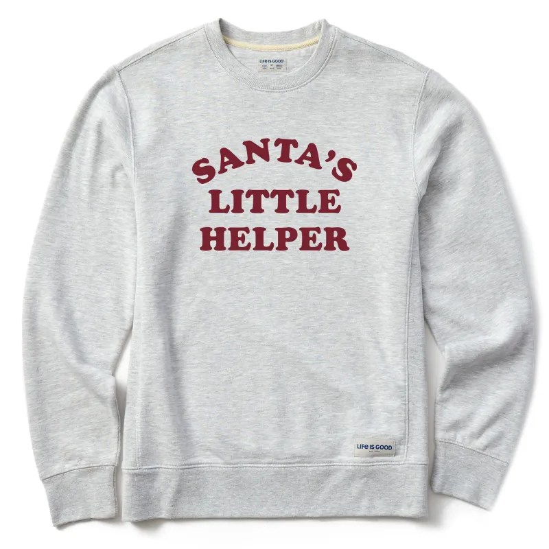 Men's Santa's Little Helper Arch Simply True Fleece Crew sold by Life is Good