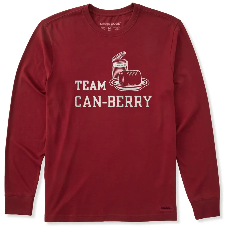 Men's Team Can-Berry Long Sleeve Crusher Tee sold by Life is Good