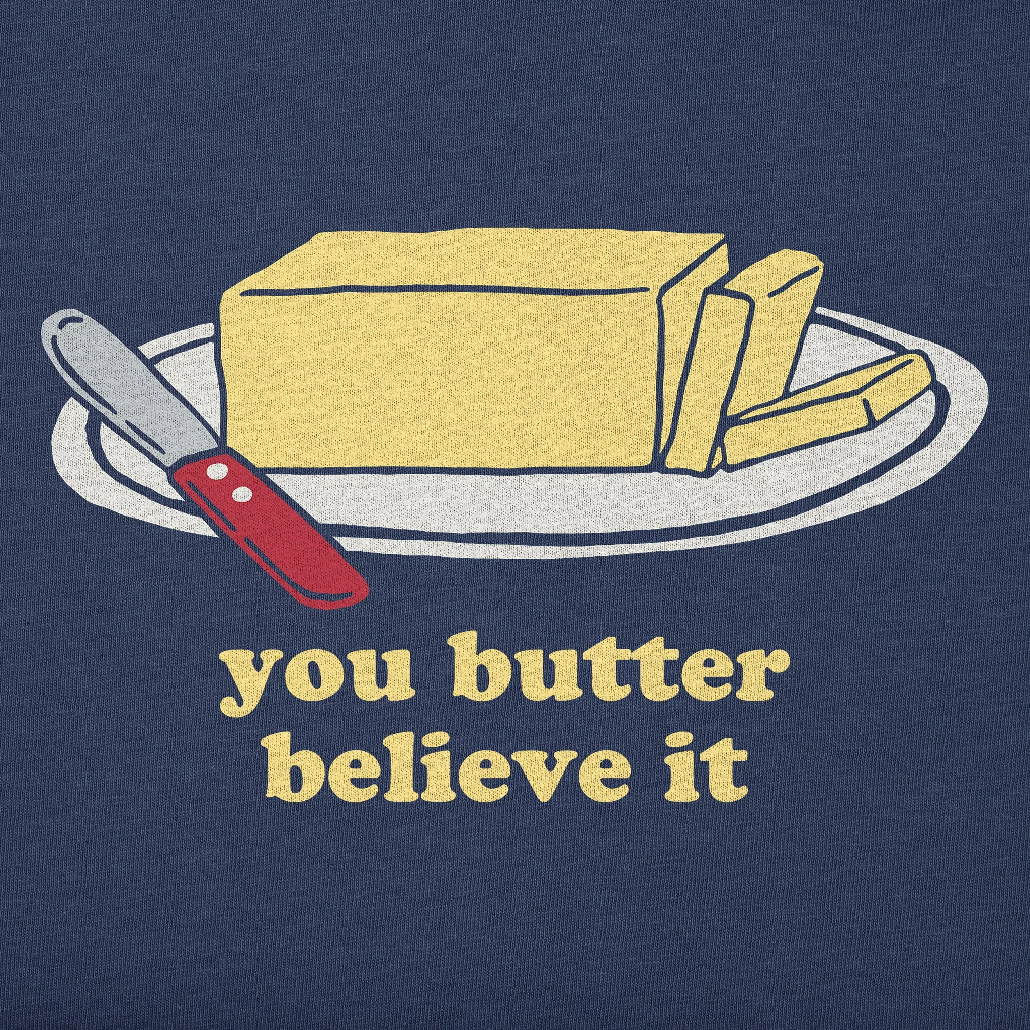 Women's You Butter Believe It Long Sleeve Crusher Tee sold by Life is Good product image thumbnail 2