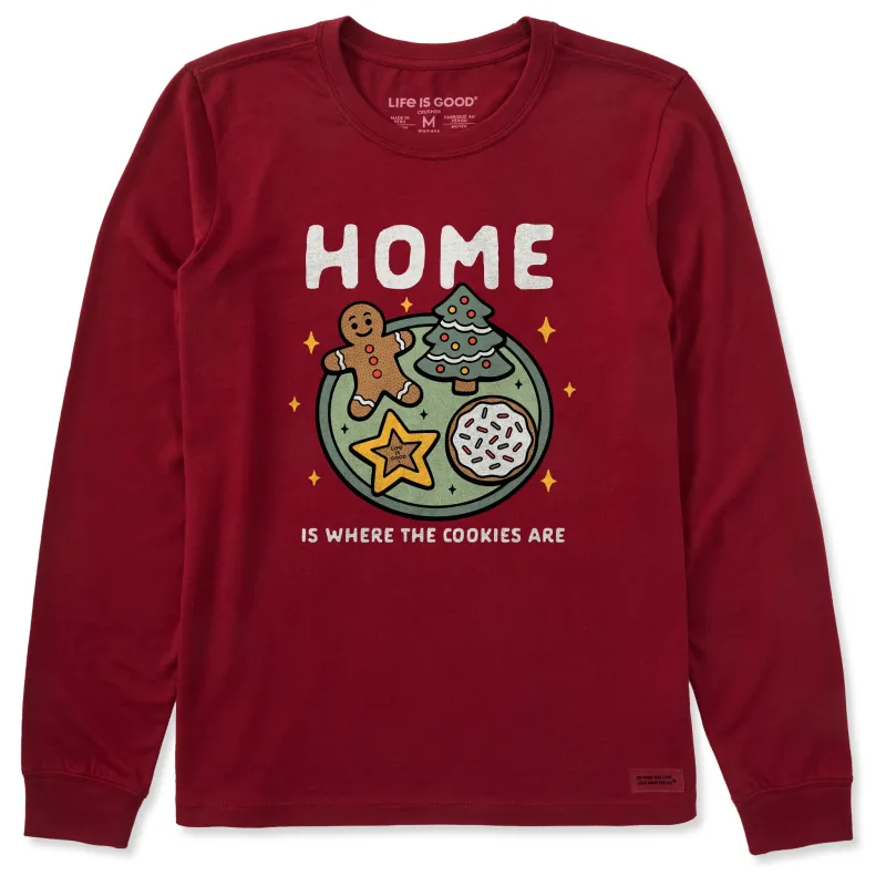 Women's Home is Where the Cookies Are Long Sleeve Crusher Tee sold by Life is Good