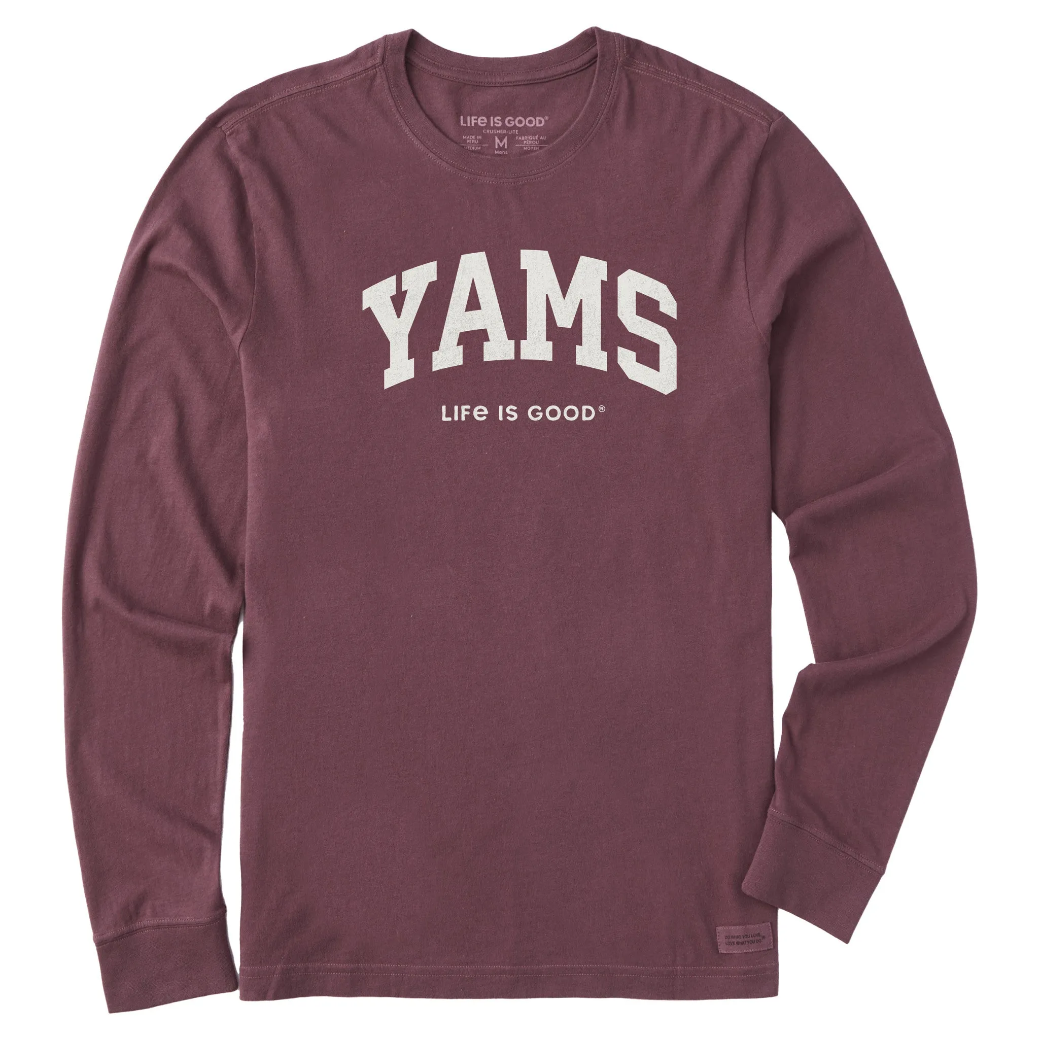 Men's Yams Arch Long Sleeve Crusher Tee sold by Life is Good