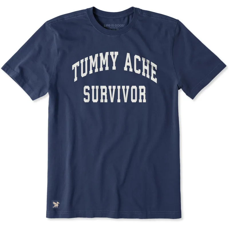 Men's Tummy Ache Survivor Arch Short Sleeve Crusher Tee sold by Life is Good