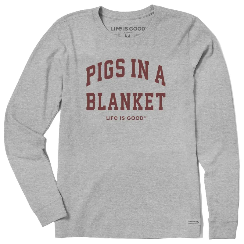 Women's Pigs in a Blanket Arch Long Sleeve Crusher Tee sold by Life is Good