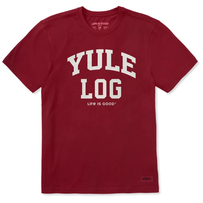 Men's Yule Log Arch Short Sleeve Crusher Tee sold by Life is Good
