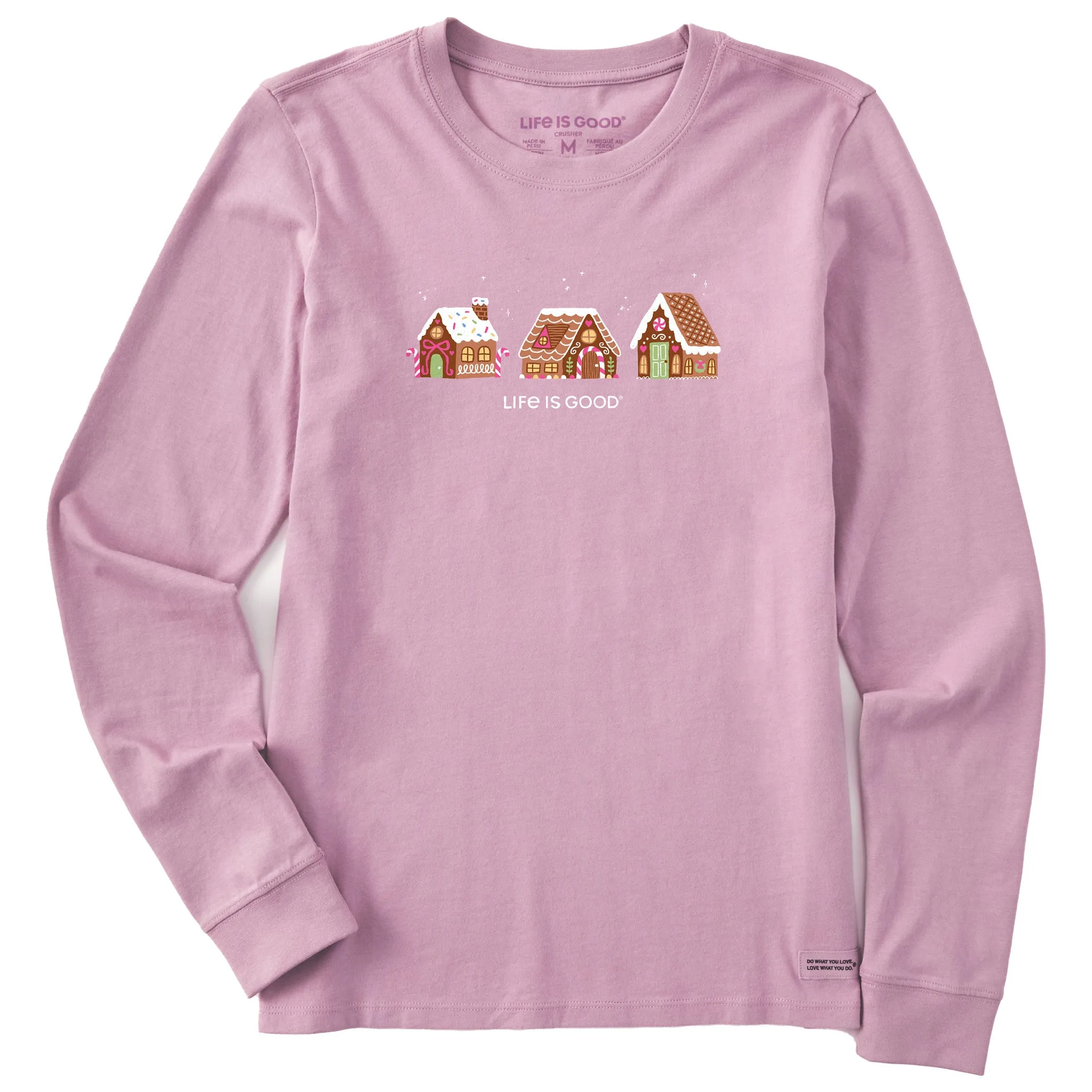 Women's Gingerbread House Trio Long Sleeve Crusher Tee sold by Life is Good