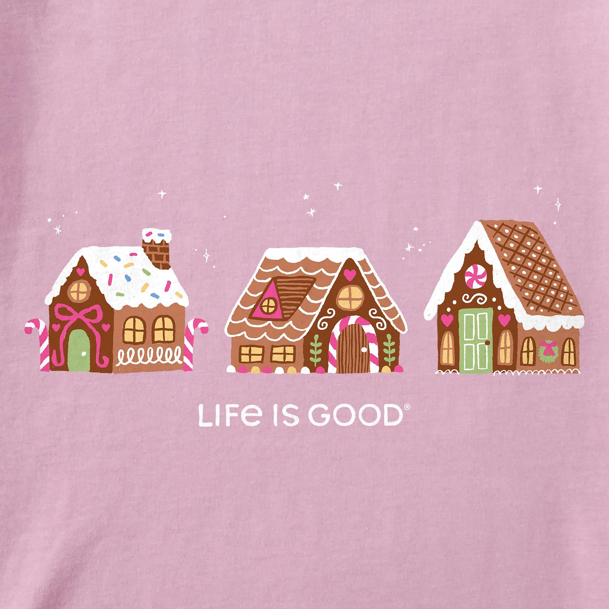 Women's Gingerbread House Trio Long Sleeve Crusher Tee sold by Life is Good product image thumbnail 2