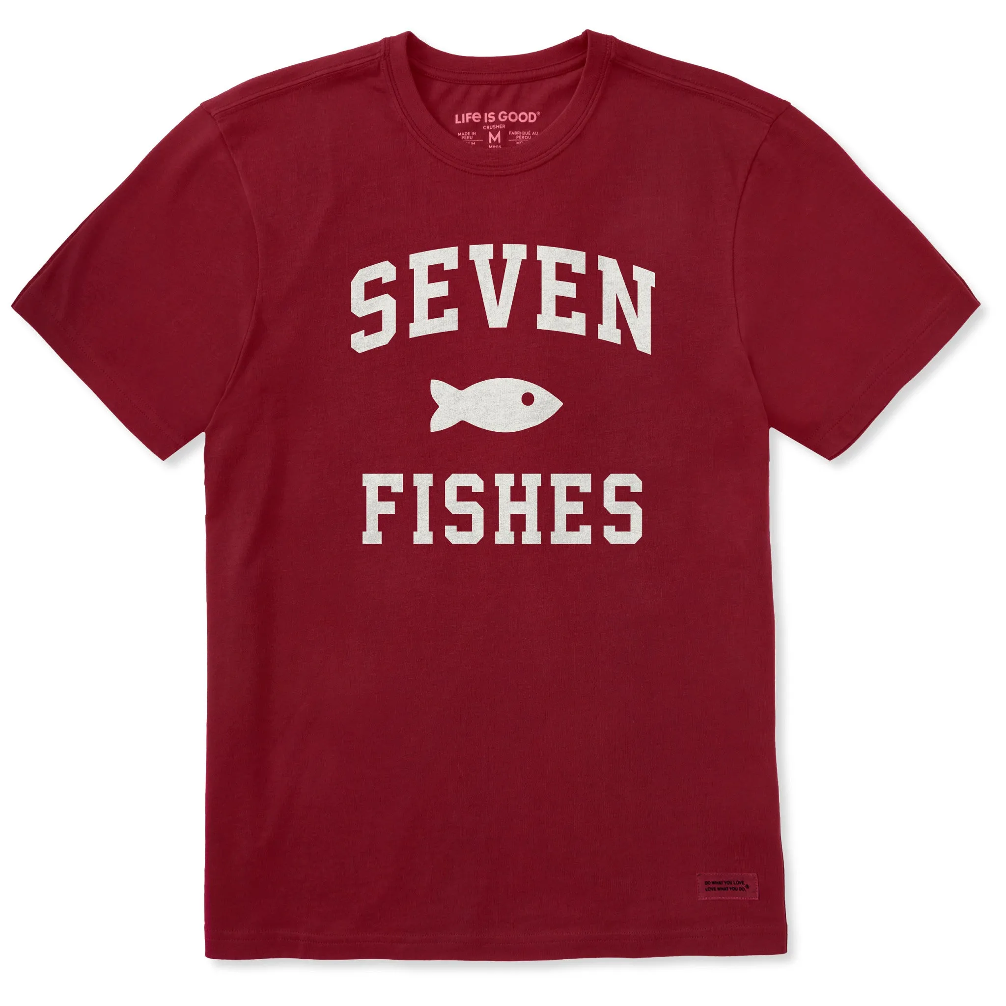 Men's Seven Fishes Arch Short Sleeve Crusher Tee sold by Life is Good