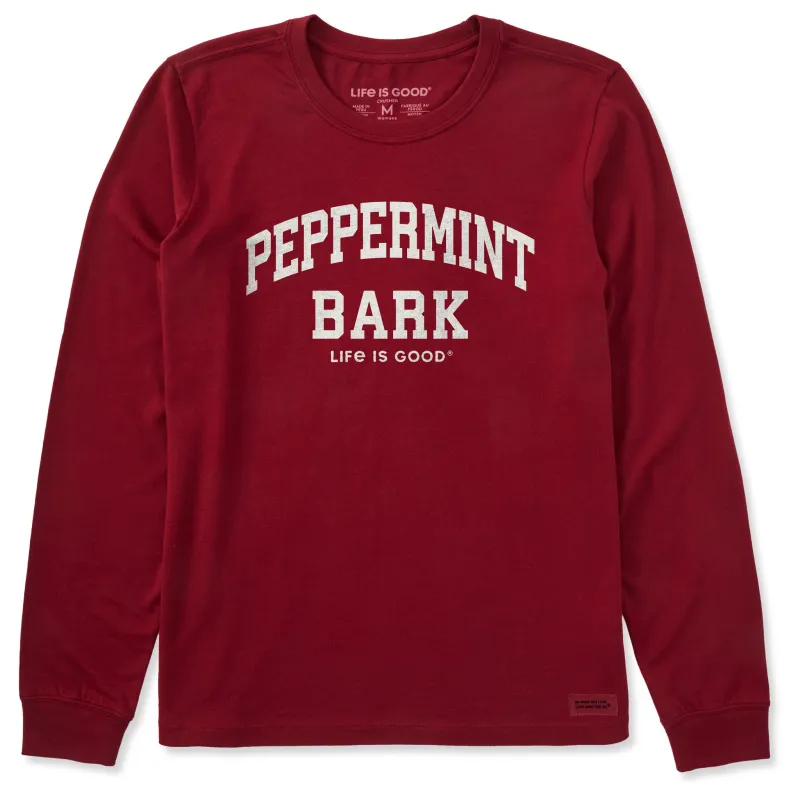 Women's Peppermint Bark Arch Long Sleeve Crusher Tee sold by Life is Good