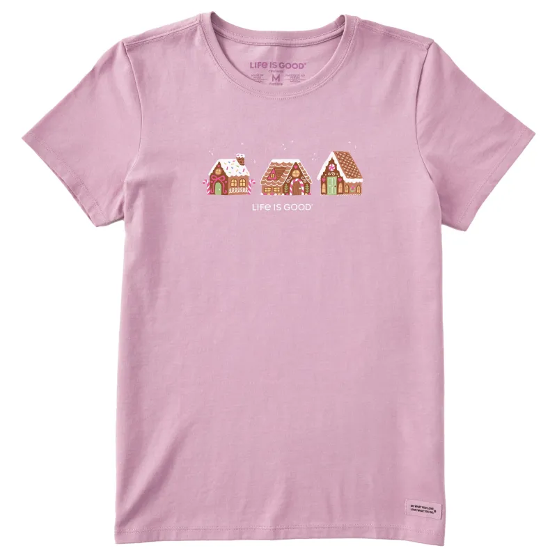 Women's Gingerbread House Trio Short Sleeve Crusher Tee sold by Life is Good