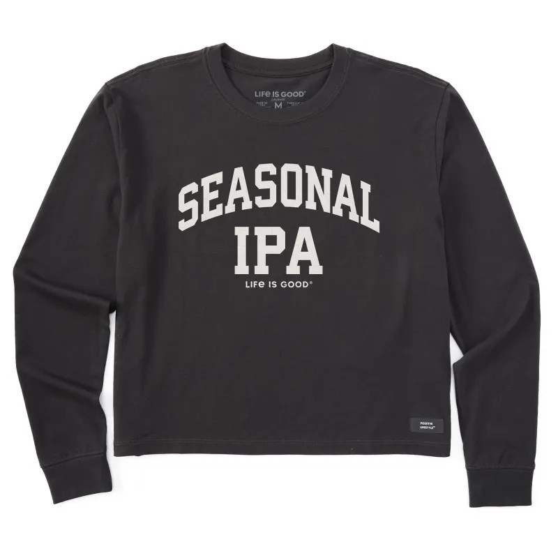 Women's Seasonal IPA Arch Long Sleeve Crusher Boxy Tee sold by Life is Good