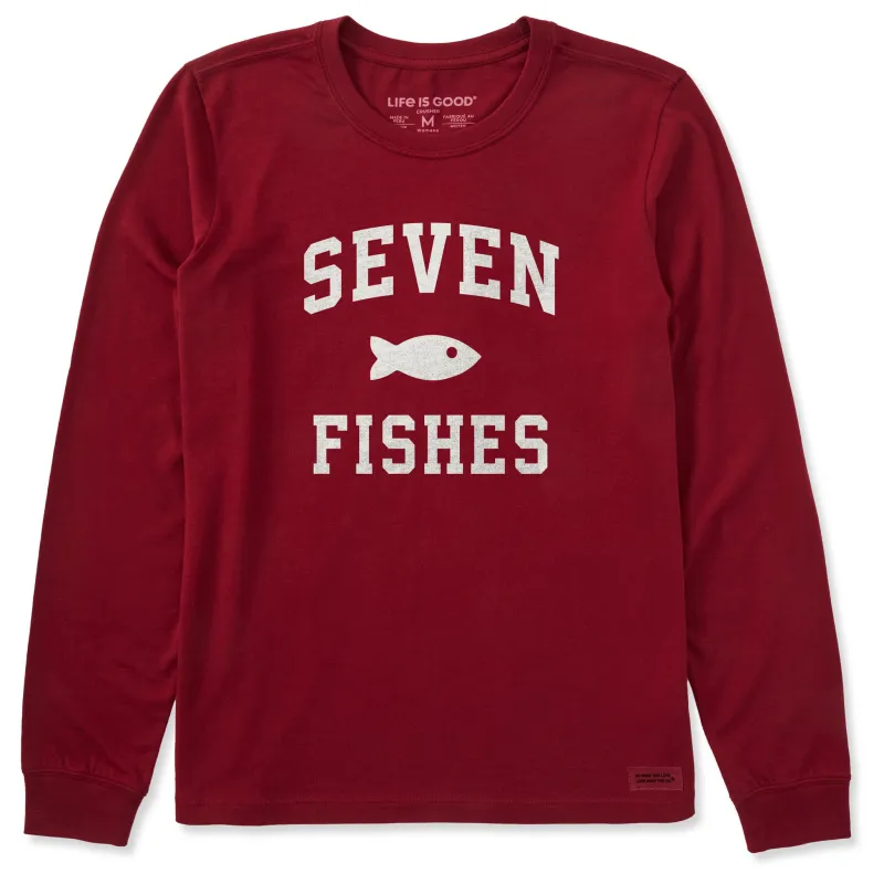 Women's Seven Fishes Arch Long Sleeve Crusher Tee sold by Life is Good
