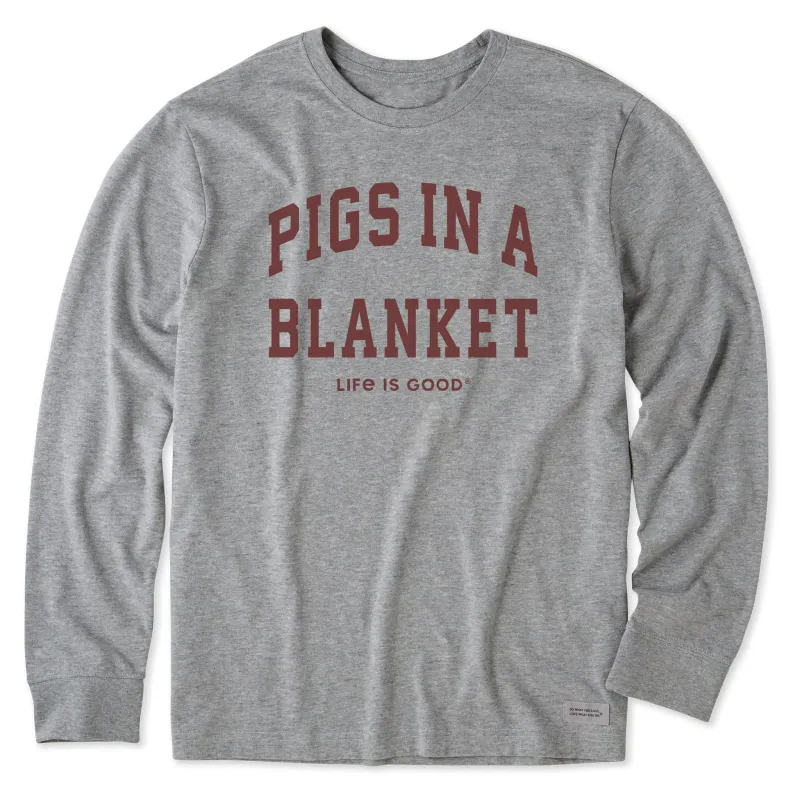 Men's Pigs in a Blanket Arch Long Sleeve Crusher Tee sold by Life is Good