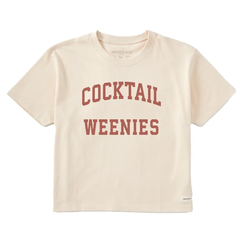 Women's Cocktails Weenies Arch Short Sleeve Crusher Boxy Tee sold by Life is Good
