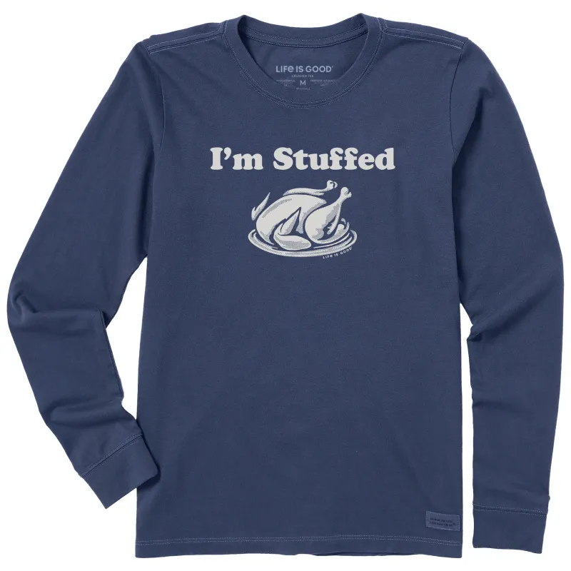 Women's I'm Stuffed Long Sleeve Crusher Tee sold by Life is Good