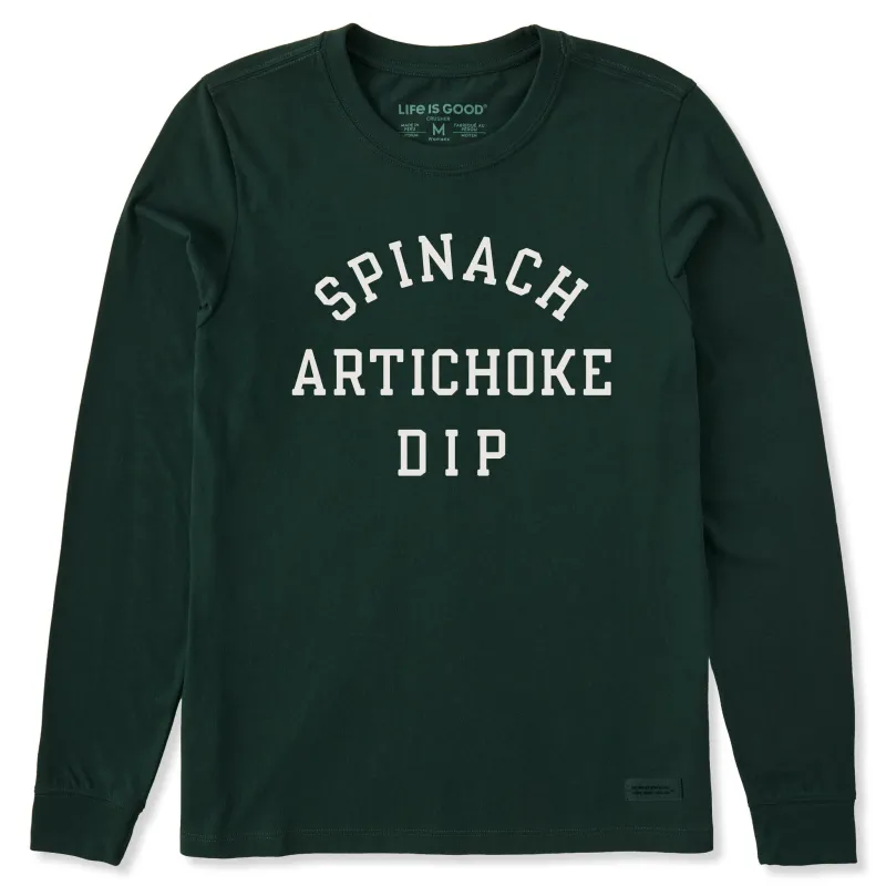 Women's Spinach Artichoke Dip Long Sleeve Crusher Tee sold by Life is Good