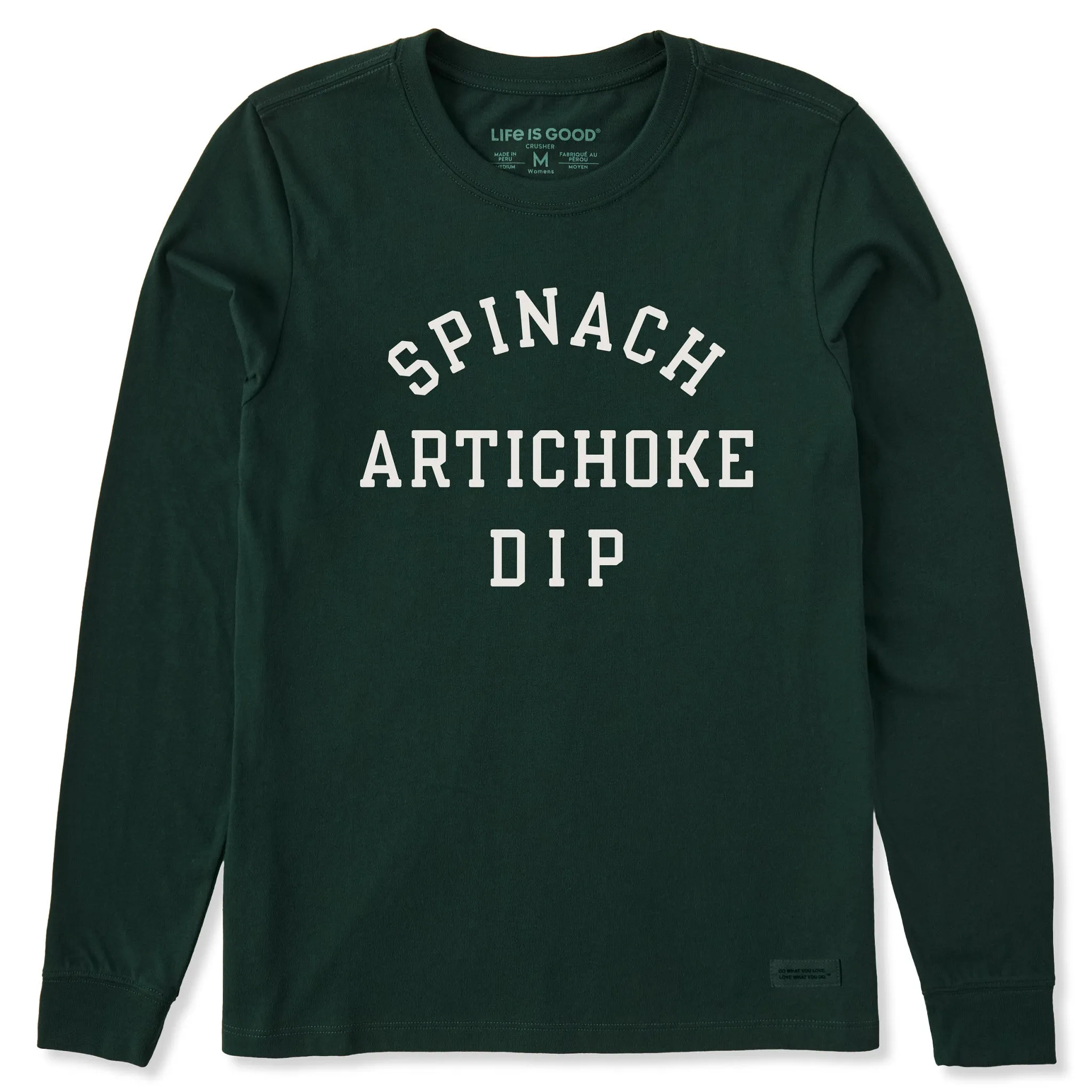 Women's Spinach Artichoke Dip Long Sleeve Crusher Tee sold by Life is Good