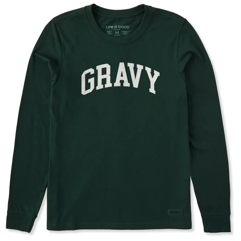 Women's Gravy Athletic Arch Long Sleeve Crusher Tee sold by Life is Good