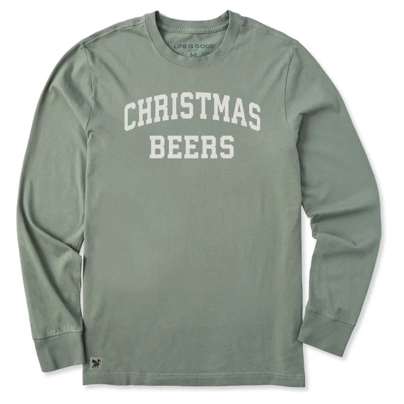 Men's Christmas Beers Arch Long Sleeve Crusher Tee sold by Life is Good