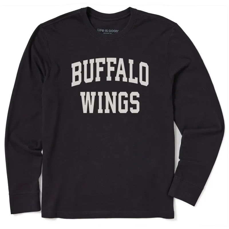 Men's Buffalo Wings Arch Long Sleeve Crusher Tee sold by Life is Good