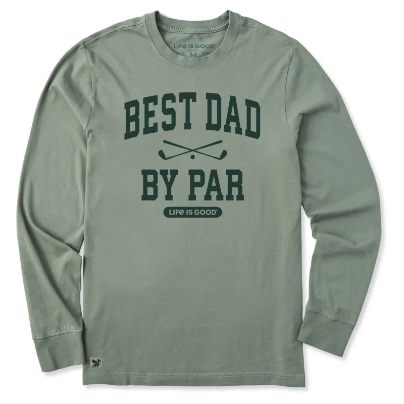 Men's Best Dad by Par Arch Long Sleeve Crusher Tee sold by Life is Good