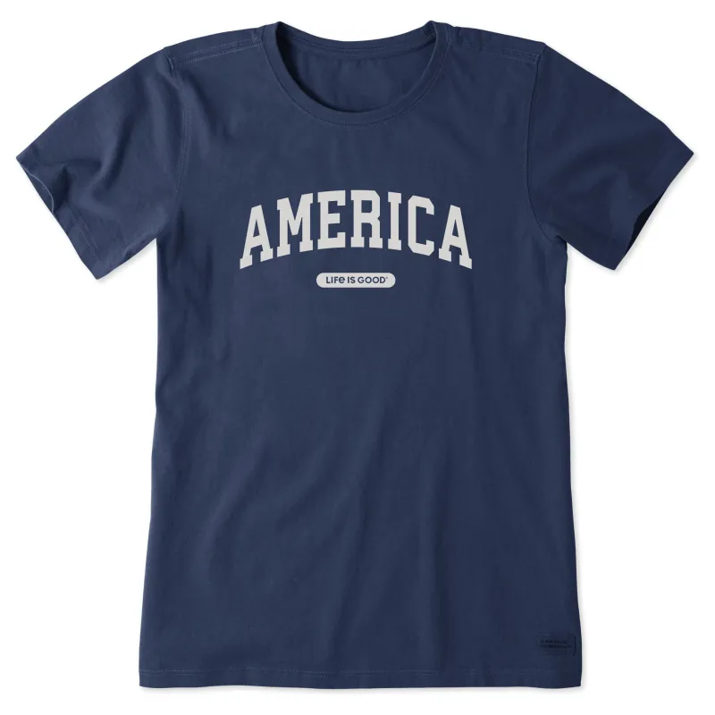 Women's America Arch Short Sleeve Crusher Tee sold by Life is Good