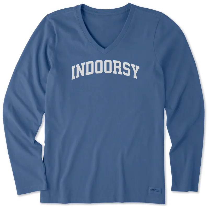 Women's Indoorsy Arch Long Sleeve Crusher Vee sold by Life is Good