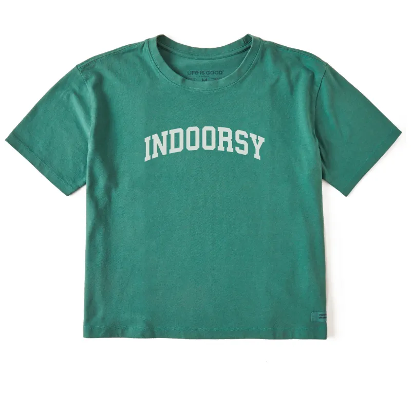 Women's Indoorsy Arch Short Sleeve Crusher Boxy Tee sold by Life is Good