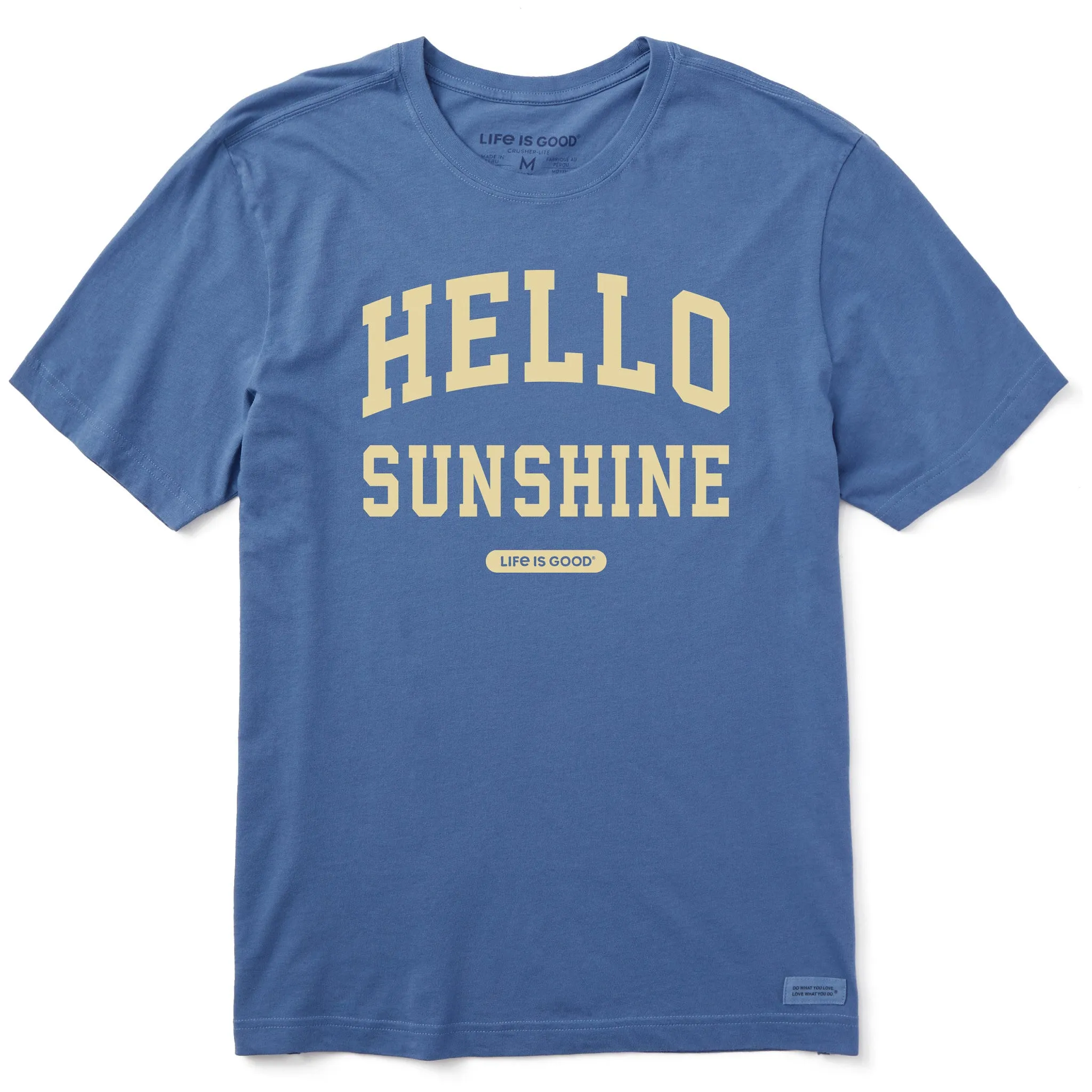 Men's Hello Sunshine Arch Short Sleeve Crusher Tee sold by Life is Good