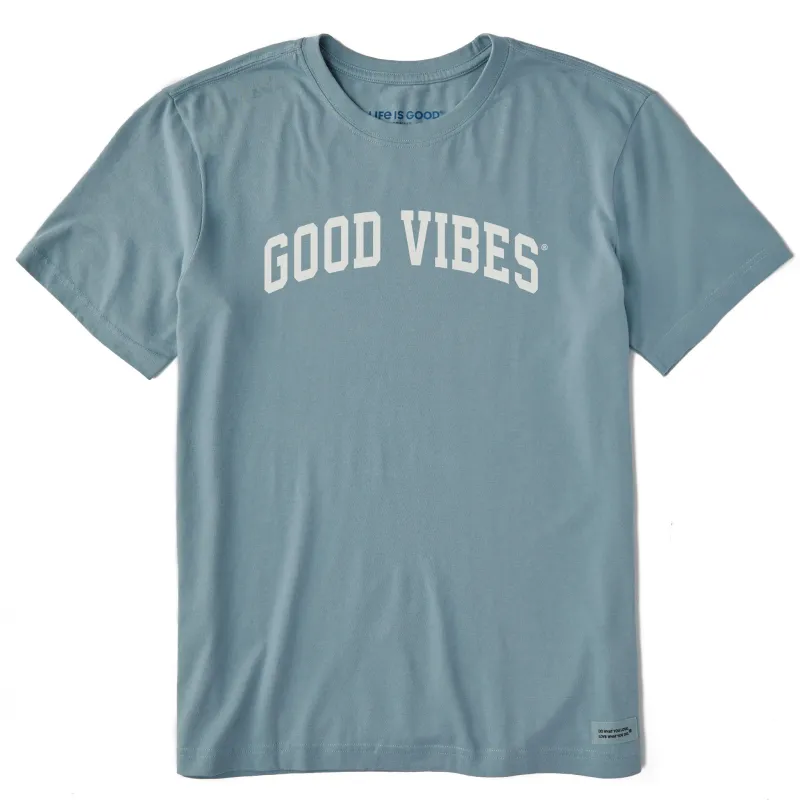 Men's Good Vibes Arch Short Sleeve Crusher Tee sold by Life is Good