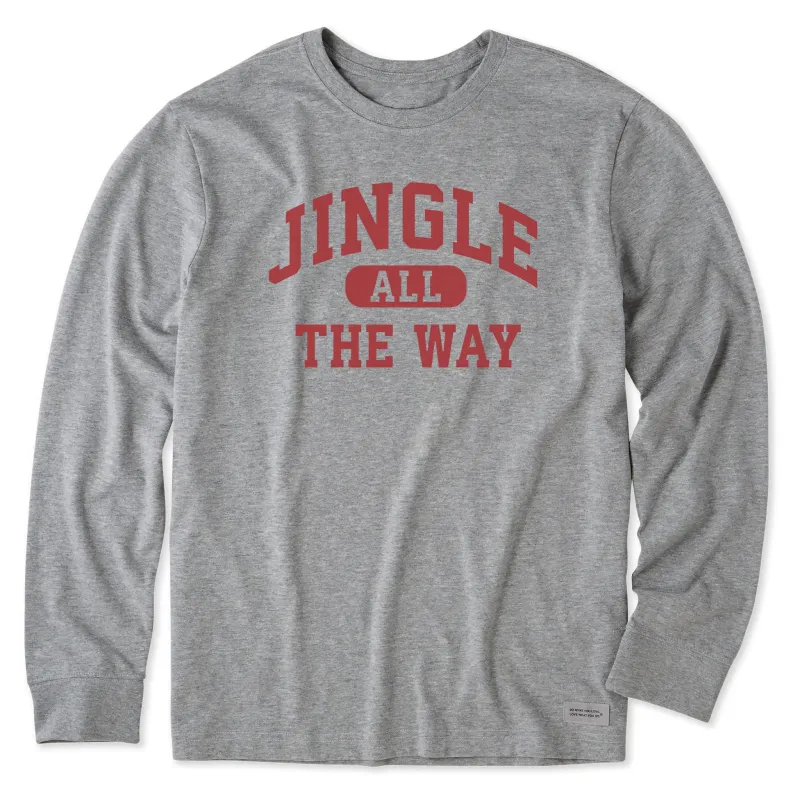 Men's Jingle All the Way Arch Long Sleeve Crusher Tee sold by Life is Good