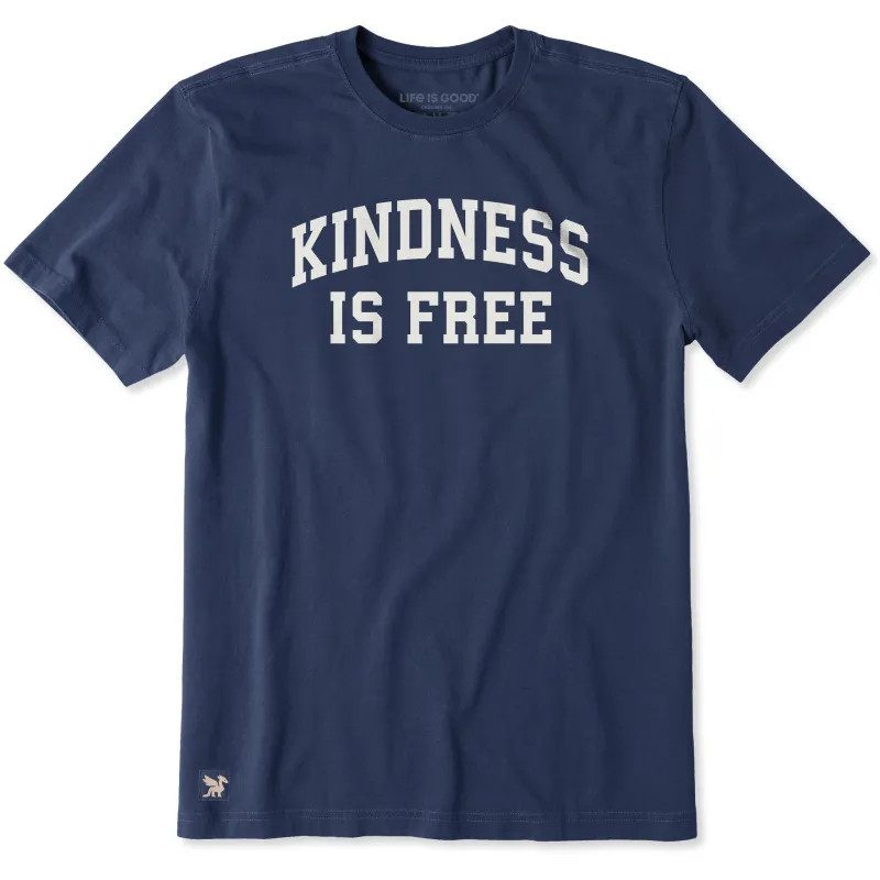 Men's Kindness is Free Arch Short Sleeve Crusher Tee sold by Life is Good