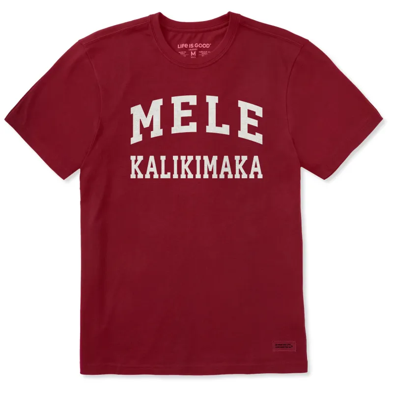 Men's Mele Kalikimaka Arch Short Sleeve Crusher Tee sold by Life is Good