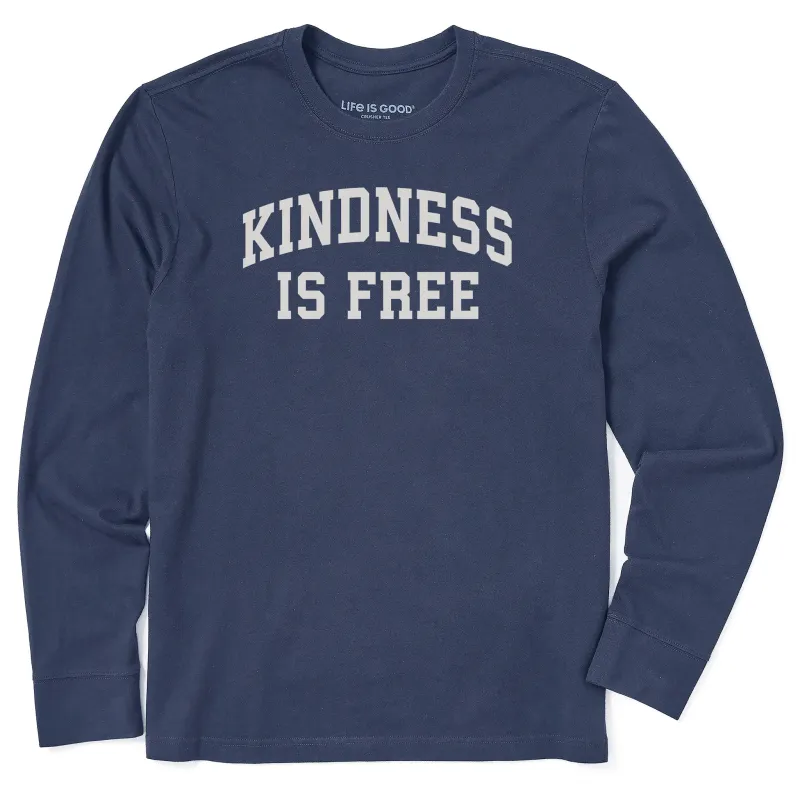 Men's Kindness is Free Arch Long Sleeve Crusher Tee sold by Life is Good