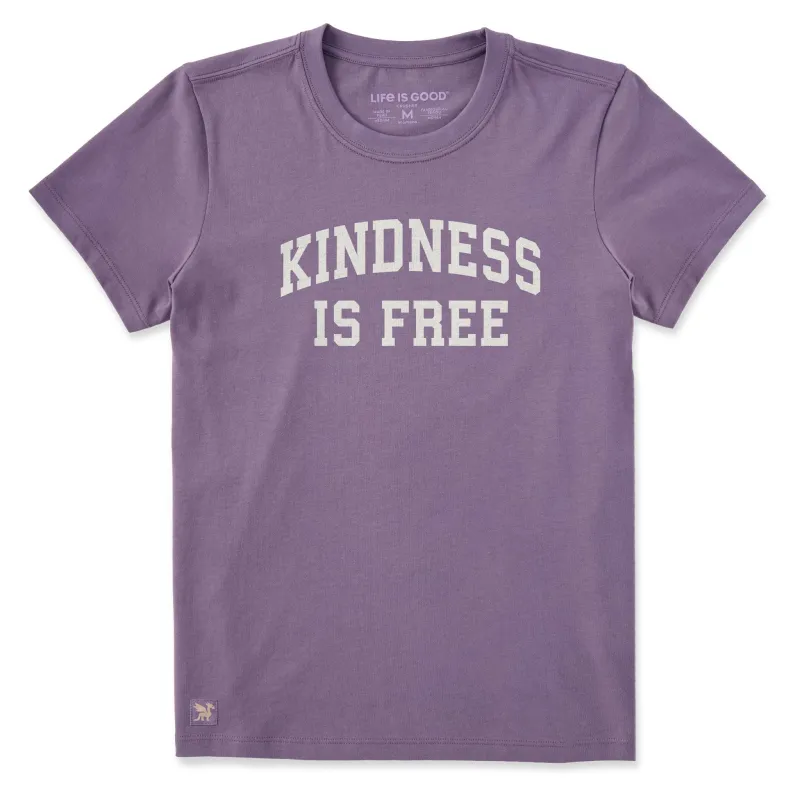Women's Kindness is Free Arch Short Sleeve Crusher Tee sold by Life is Good
