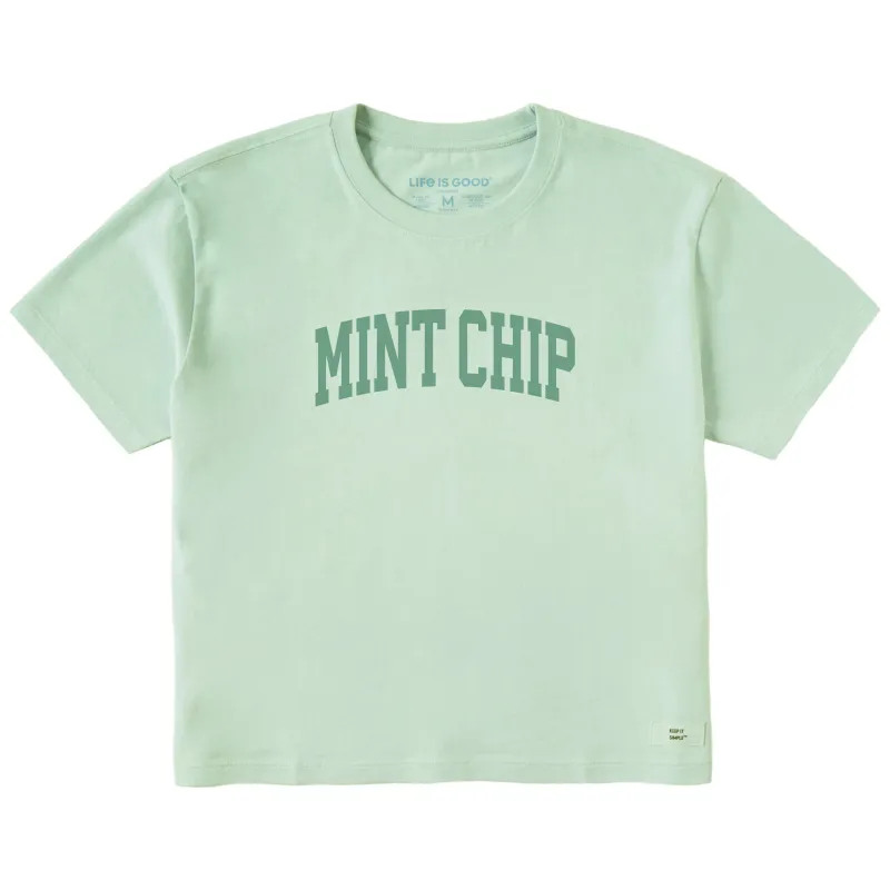 Women's Mint Chip Arch Short Sleeve Crusher Boxy Tee sold by Life is Good