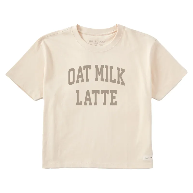 Women's Oat Milk Latte Arch Short Sleeve Crusher Boxy Tee sold by Life is Good