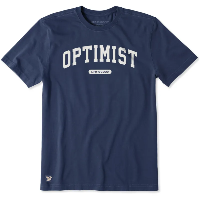 Men's Optimist Arch Short Sleeve Crusher Tee sold by Life is Good