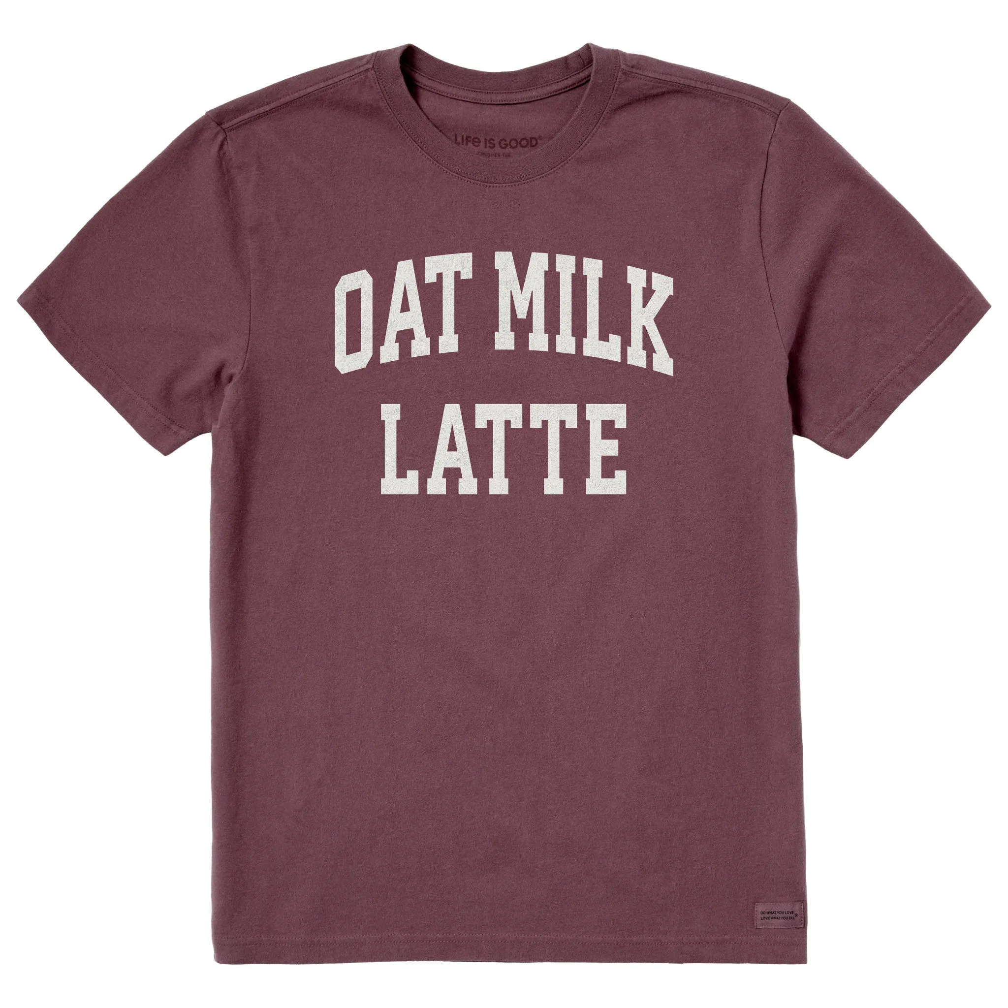 Men's Oat Milk Latte Arch Short Sleeve Crusher Tee sold by Life is Good
